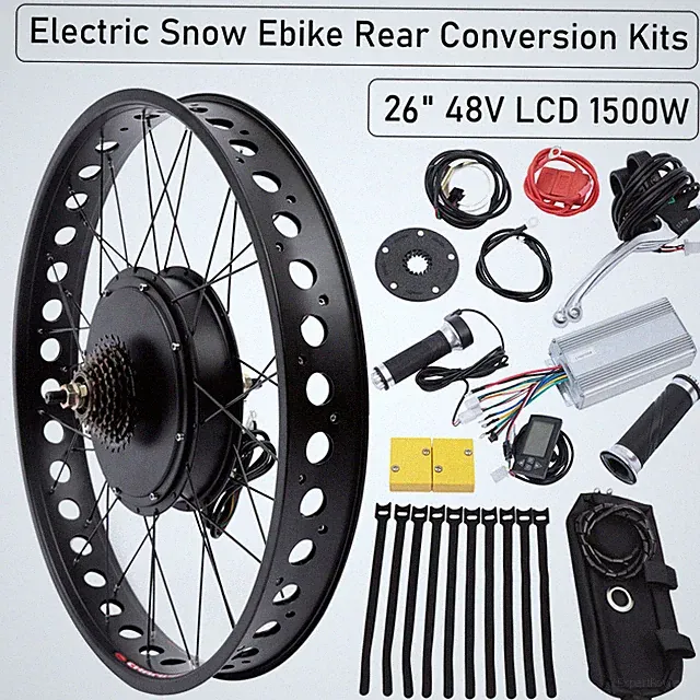1500W 48V Fat Bike Convert Kit Regenerative Braking Electric Snow Beach Bicycle
