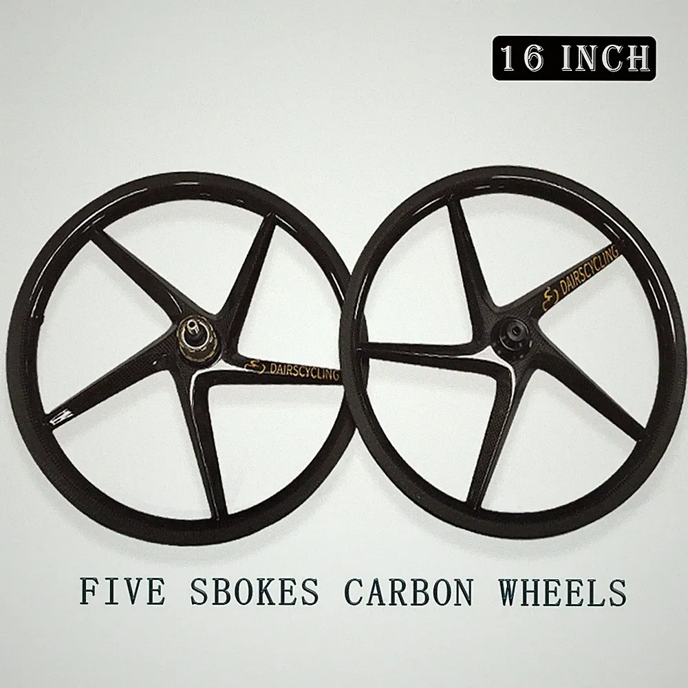 16inch 349 3 Spokes Folding Bicycle Carbon Wheelset V Brake 3 7 Speed 74/112mm