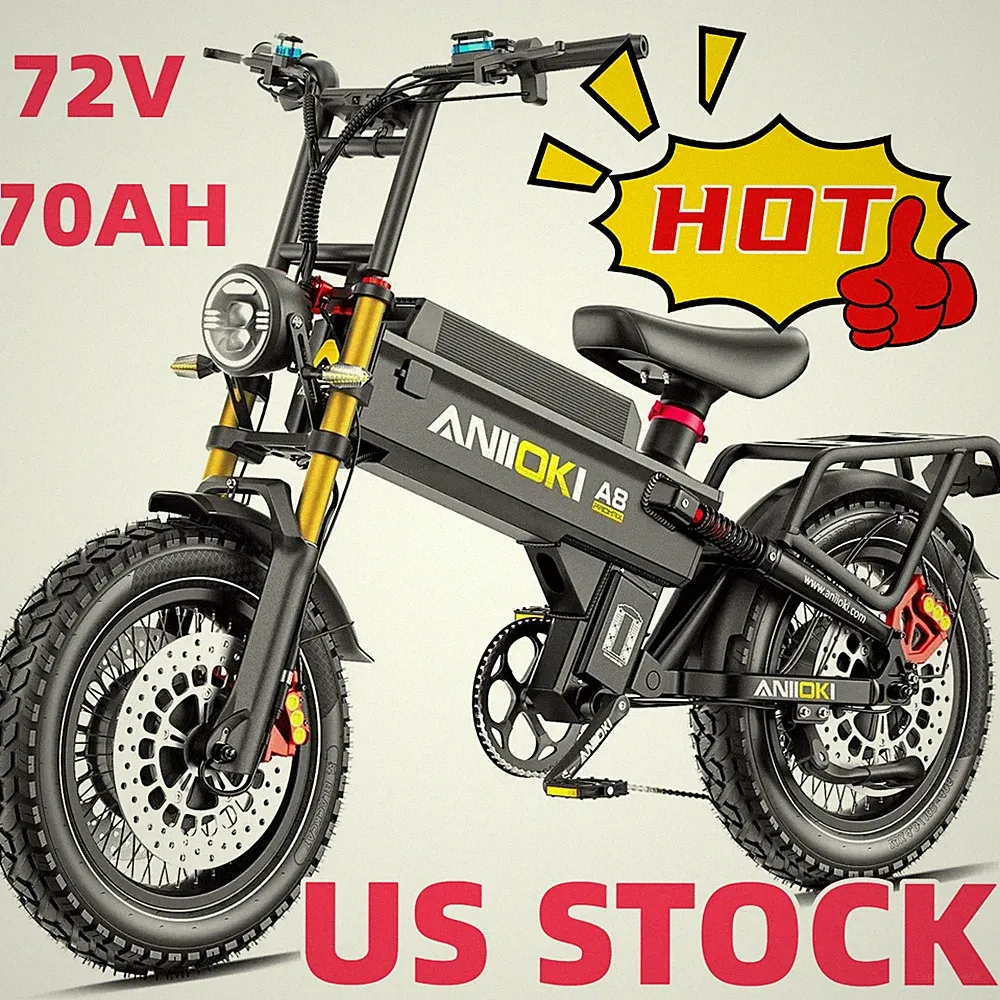 2026 20"Aniioki A8 Pro Max Dual 6000W PEAK Electric Bike Fat Tire 72V 70AH US