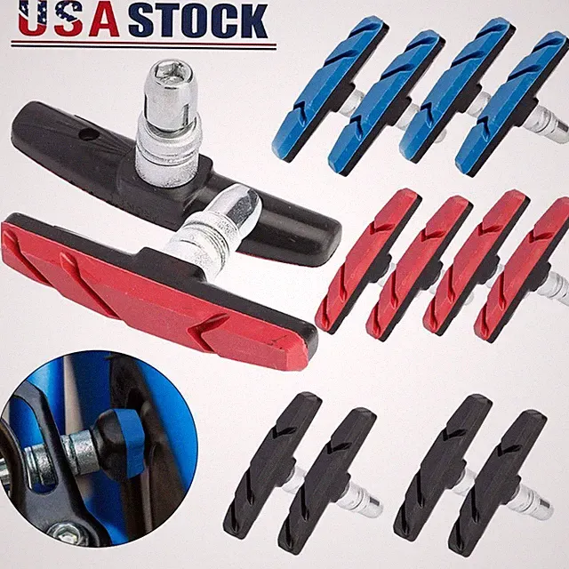 4PCS Mountain Bike BMX V Brake Blocks Rubber Bicycle Break Pad Shoes 3 Color USA