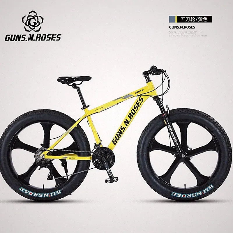 5-Blade Magnesium Aluminum Alloy Integrated Wheel 26 Inch Fat Tire Mountain Bike