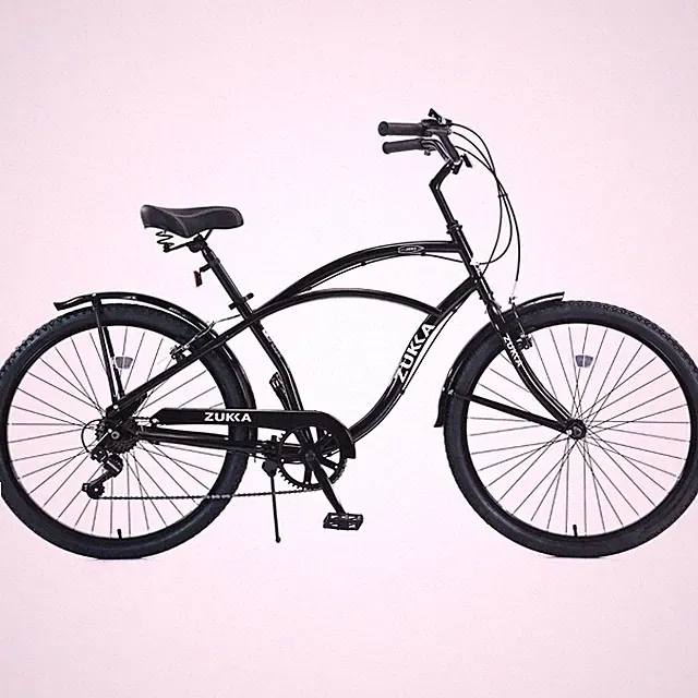 7 Speed Bicycles 26" Beach Cruiser Bike with Double V brakes, Black