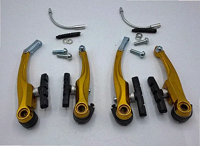 Aluminum V Brake Set For Mountain Bike Road Bike Front & Rear MTB BMX GOLD