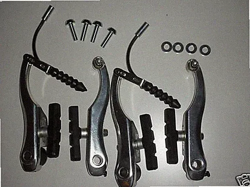 1 Pair BIKE BICYCLE NEW Mountain Bike Aluminum Silver V Brake Front and Rear