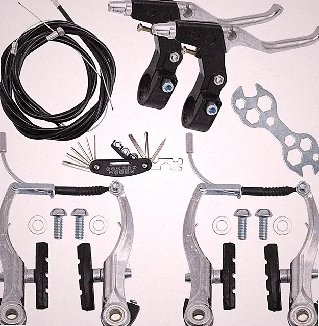 Complete V Bike Brake Set, Front and Rear Bike MTB Brake,Inner and Outer Callipe