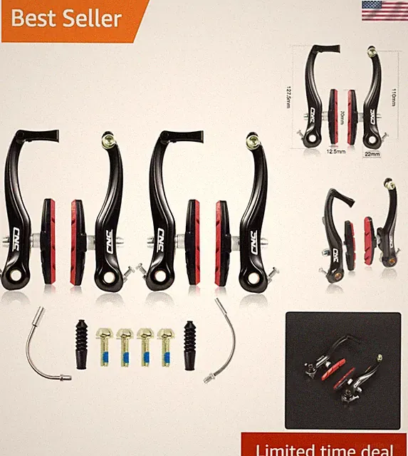 High-Performance V Brake Set with Brake Pads - Perfect for MTB and Folding Bikes