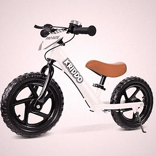 Pro Toddler Balance Bike 2+ Year Old with Hand Brake and Kickstand, 12 White