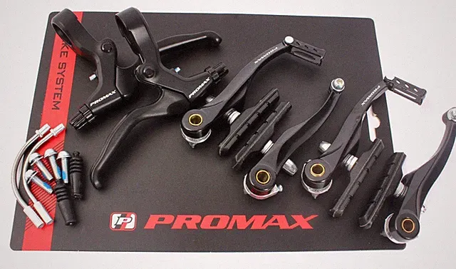 Promax Complete V-Brake Set, Levers, Calipers, Pads and Hardware, Black