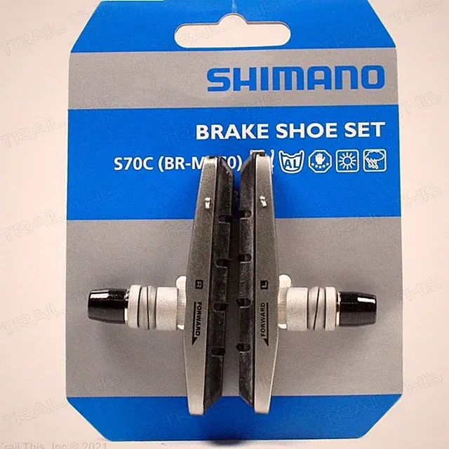 Shimano S70C XT BR-M770 V-Brake Mountain Bicycle Shoe Set Silver Cartridge