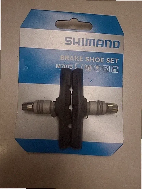 SHIMANO V-Brake Shoe Set, M70T3 Braking Pads & Nut MTB Hardware Bicycle Bike NEW
