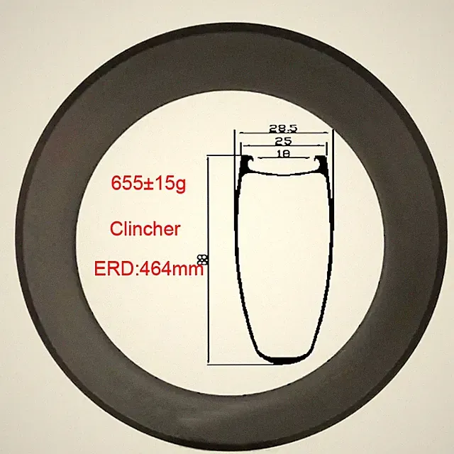 Ultralight Carbon Road Bike One Rim 700C Clincher V Brake Bicycle Rim 88mm Depth