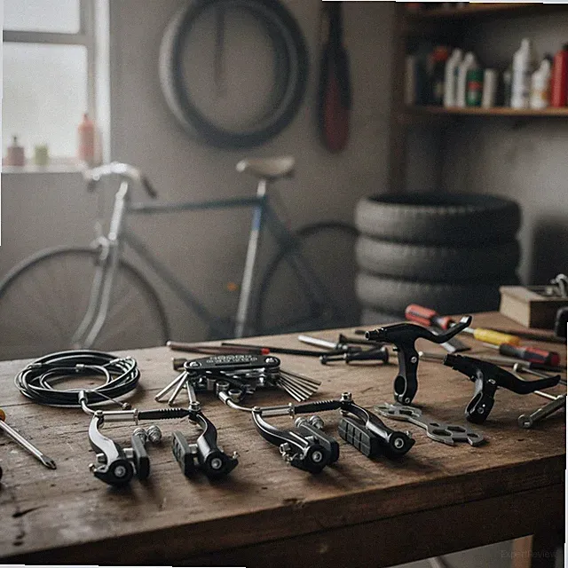 Universal Bike Brake Kit V-Type with Levers Cables and Accessories