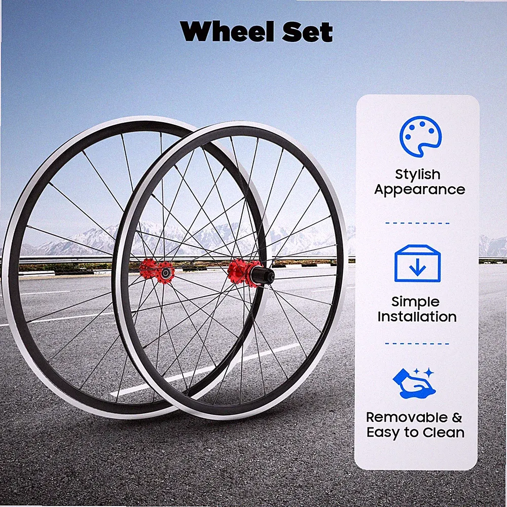 Wheels Road Bicycle Front & Rear Bike Wheelset Set 7-11 speed C/V Brake 700C USA